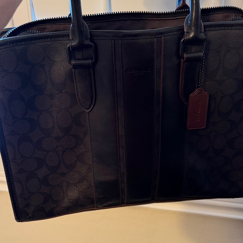 Coach Black and Brown Signature Briefcase - Picture 3 of 16